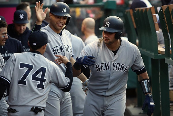 Luis Severino jumped from behind Gary Sanchez to snatch a popup