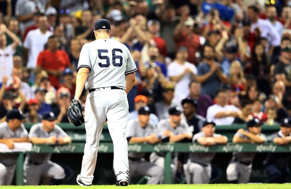 Contrary to what Yankees said would happen, Giancarlo Stanton never played  the outfield at Fenway Park - Newsday