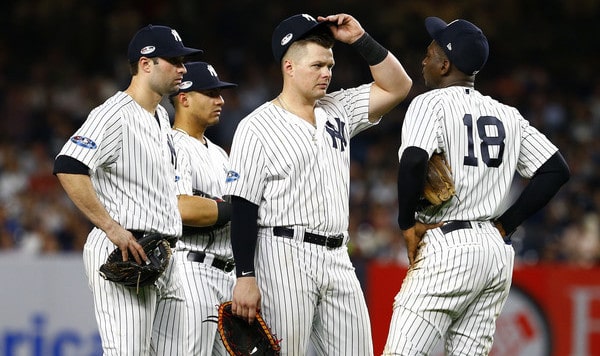 Luke Voit works at first base during the Yankees spring training News  Photo - Getty Images